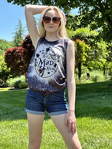 ASTANFY We're All Mad Here Tank Tops for Women Magic Kingdom Graphic Tees Cute Vacation Sleeveless Tops4