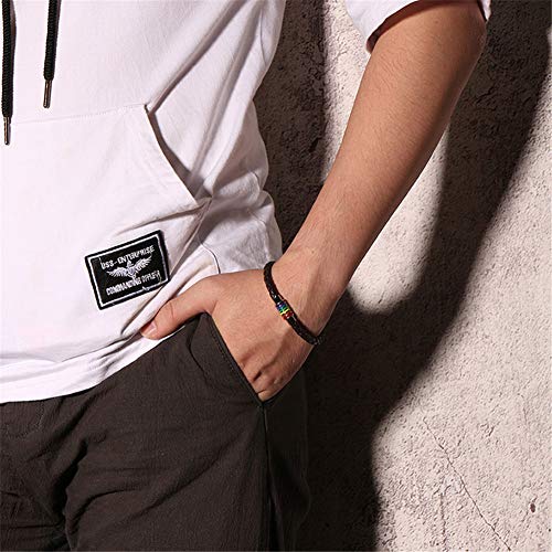 Image of Leather Braided LGBT Rainbow Bangle Bracelet - Gay & Lesbian Pride