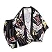 Kenmeko Top Camicetta Uomo Amanti della Moda Individualità Stampa Kimono Abbigliamento Primavera Calda (L,2Nero)