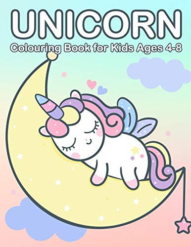Unicorn Colouring Book for Kids Ages 4-8: Cute Princess, Mermaid and Unicorn Colouring Book for Children (Kids Coloring Book)