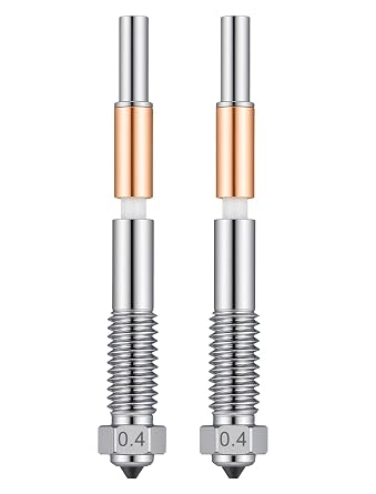 0.4mm Q2 Bimetal Nozzle for QIDI Q2 3D Printer, Copper Alloy Body with Hardened Steel Tip, High-Temperature 370C Hotend Replacement, Superior for PLA, PETG, ABS, ASA, PC, PA-CF Filaments2 Packs