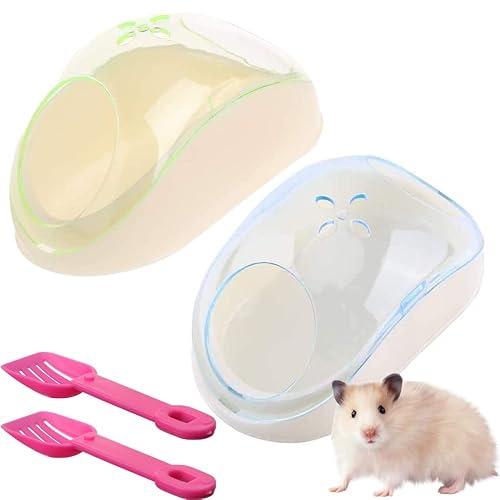 2 Piezas Baño para Hámster, Recipiente Plástico para Baño de Arena