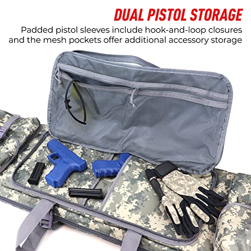 Osage River Double Rifle Bag Tactical Long Rifle And Pistol Bag, Soft Rifle Backpack Gun Bag With Lockable Zippers And Padded Handles, Available Length In 36" 42" 46" 51" 55", -42", Acu Digital Camo #TOP3