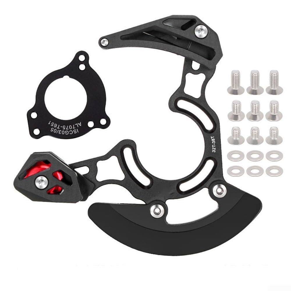 Aluminum Alloy Bike Chain Guard ISCG03 32T-38T Red(Black)