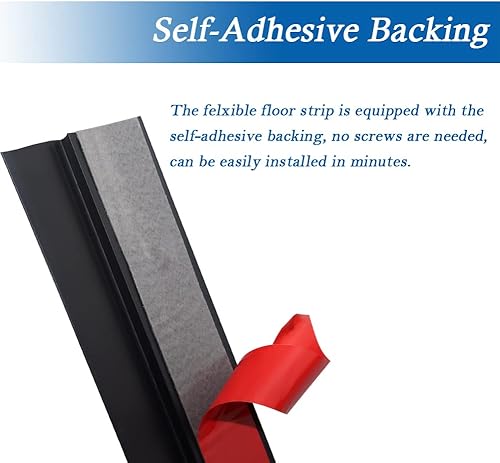 Miniatura 4 de Tira de transición de suelo autoadhesiva para alfombras y pisos, tira de borde de PVC para transición de umbral adecuada para umbral de altura de