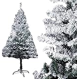 🎄 ÁRBOL DE ALTA CALIDAD. Nuestro árboles de navidad están diseñadas y fabricadas con alta calidad de materiales, con efecto realista de imitación a un árbol real. Presenta un formato de ramas frondosos y densos con efecto de nevado en las puntas para que se vea bonito y elegante creando el mejor ambiente en casa