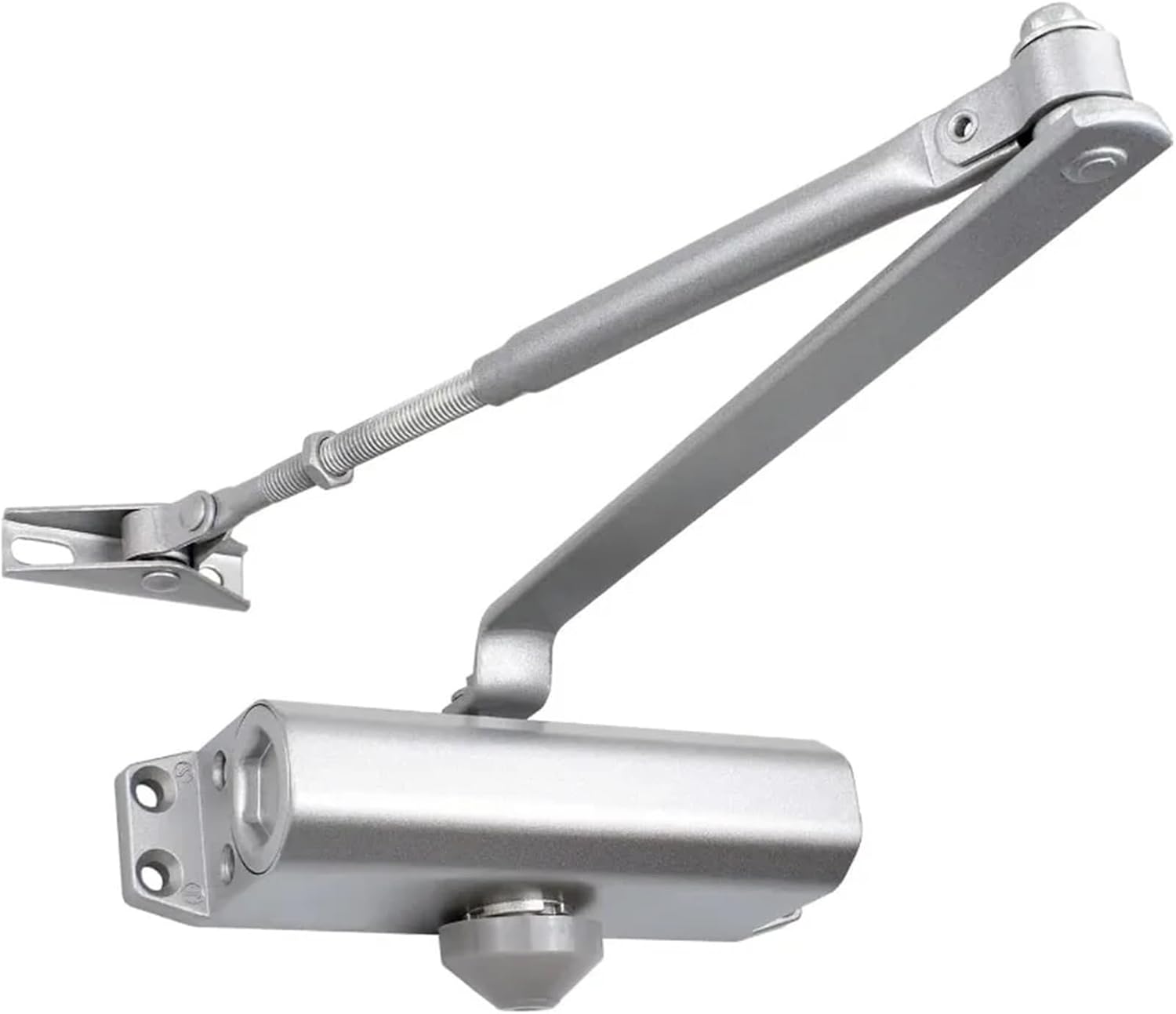 Commercial Heavy Duty Automatic Residential 3-Stage Spring Hydraulic Door Closer Silver Aluminum Door Closer(Silver)