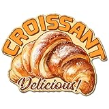 GLOBLELAND Croissants Brot Vintage Metall Blechschild Bäckerei Lebensmittel Plakette Poster Metall Wand Dekorative Blechschilder Für Bäckereien Cafés Konditoreien Hotels Brunch Spots