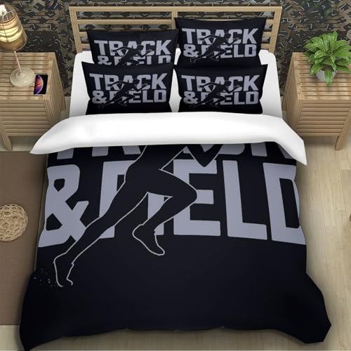 Housse de couette anti-plis fermeture éclair microfibre lit simple sport