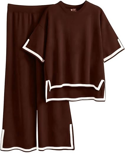 TYSORT Women Casual Summer co ords Set Track Suit Oversized Top Baggy Pant,Top and Pajama Set