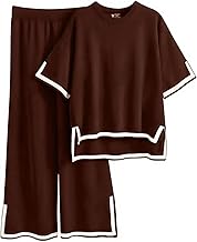 TYSORT Women Casual Summer co ords Set Track Suit Oversized Top Baggy Pant,Top and Pajama Set