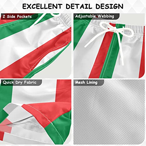 Boccsty Italy Flag Boys Swim Trunks Green White Red Summer Toddler Beach Board Shorts Kids Swimsuit Swimwear M3