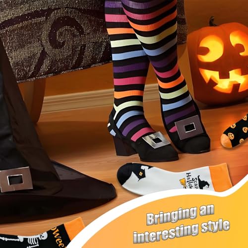 5 Pairs Halloween Socks Women, Spooky Pumpkin Head Halloween Fluffy Socks, Pumpkin Socks Gifts For Women, Cozy Fall Novelty Socks For Womens Outfits Accessories - Image 6