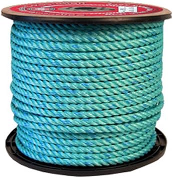 CWC Blue Steel Rope Standard Lay, Teal with Dark Blue Tracer 3/4" x 600