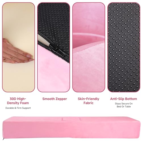 PRASNE BBL Bed After Surgery for Sleeping with Oversized Peach-Shaped Hole, Brazilian Butt Lift Surgery Recovery Mattress, Full Body Support, Thick Foam (Pink) by PRASNE - Used condition - Image 4