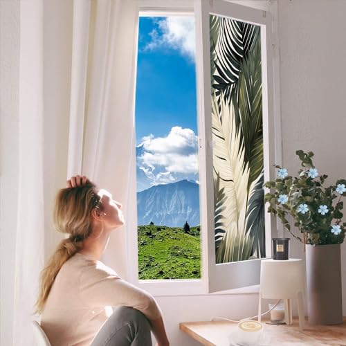 Vinilo decorativo para ventana de vidrio translúcido tropical miniatura 5