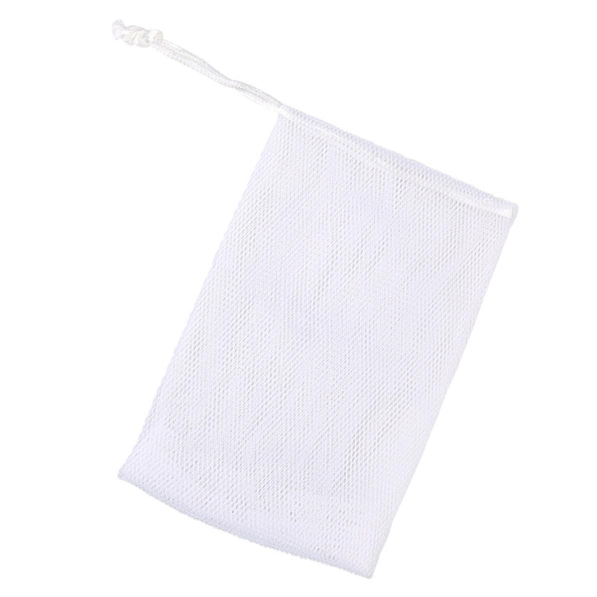 10pcs Face Cleansing Foaming Mesh Soap Pouch with Drawstring Yarn
