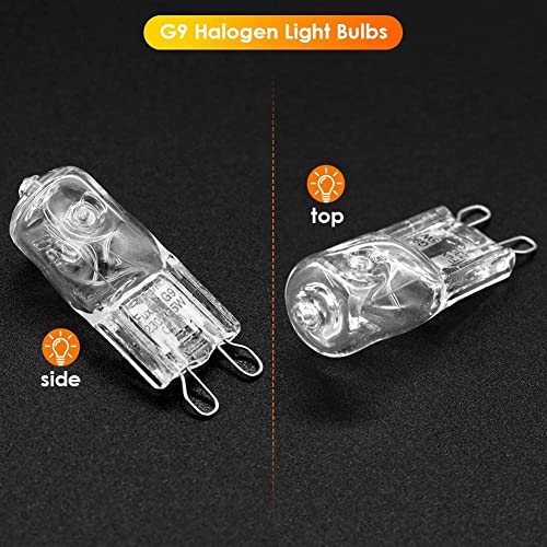 Kopinma 20Pcs G9 Halogen Light Bulbs,25W Clear Halogen Dimmable,Warm White 2800K for Chandeliers,Pendants,Landscape Lights - Image 3