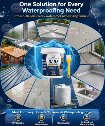 Image of Waterproof Glue for Leakage -300 Grams, Transparent Water Proof Glue for Roof, Roof Waterproofing Glue, Leakage Solution, Transparent Waterproof Adhesive Plus Brush