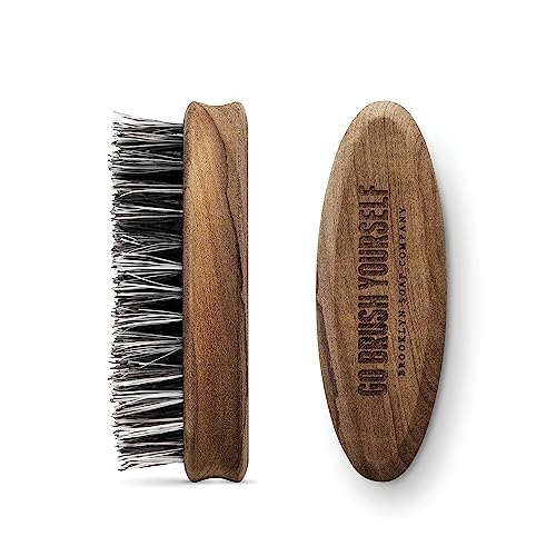 zestaw do pielęgnacji brody: BROOKLYN SOAP COMPANY Beard Brush do brody naturalne kosmetyki naturalne® wegańskie włosy - pomysł na prezent dla mężczyzn - stylizacja pełnej brody lub trzydniowej brody