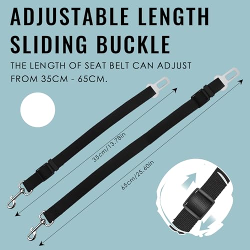 1 Stück Verstellbarer Hunde Sicherheitsgurt fürs Auto, Nylonleine mit Haken, Höchste Sicherheit für alle Hunderassen und Katzen, Kompatibel mit Allen Autotypen