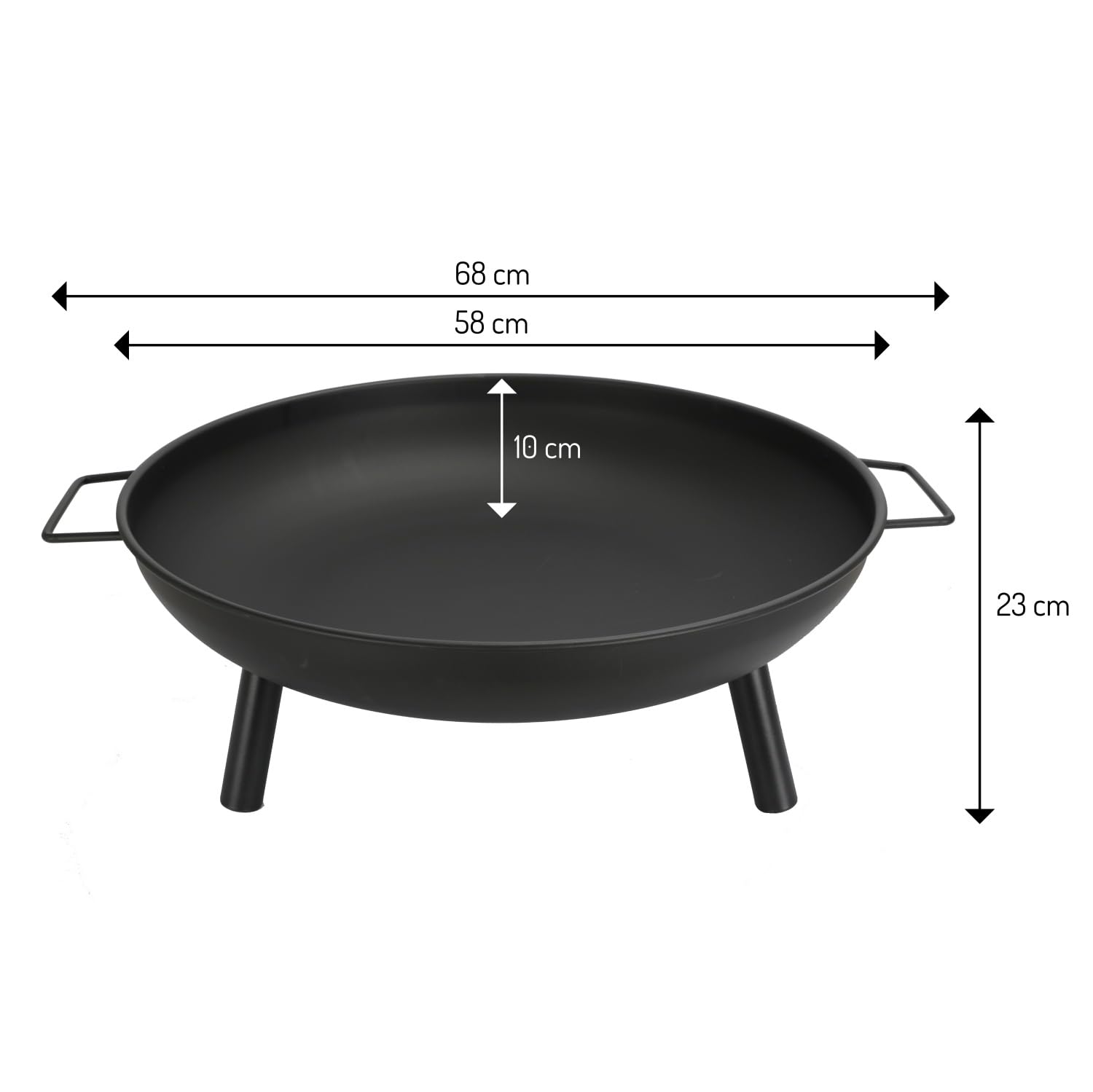 Adler Europe AD 6819 Braciere da Giardino 58cm Braciere in Acciaio per Esterno - per Legna e Bricchette di Legno
