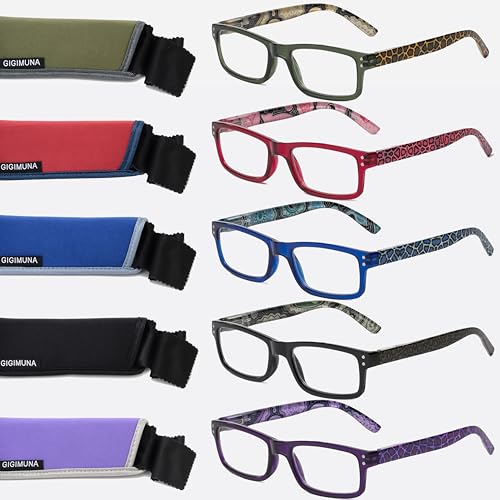 Image of Reading Glasses,Blue Light Readers Glasses For Women Men 0.0,Anti Bluelight Eyestrain UV Glare Reading /Gaming /TV /Phones Glasses,Magnifying Glass With Spring Hinge 5 Pack(B MIX)