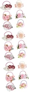 18 Peças Faixa De Flor Para Crianças Flor De Cabelo Para Meninas Acessórios De Cabelo Elásticos Rosados Crianças Adolescentes Laços De Cabelo Para Meninas Laços De Cabelo