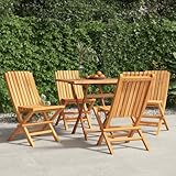 YNGBHFNOP 4 Pack Folding Teak Wood Garden Chairs Outdoor Patio Furniture...
