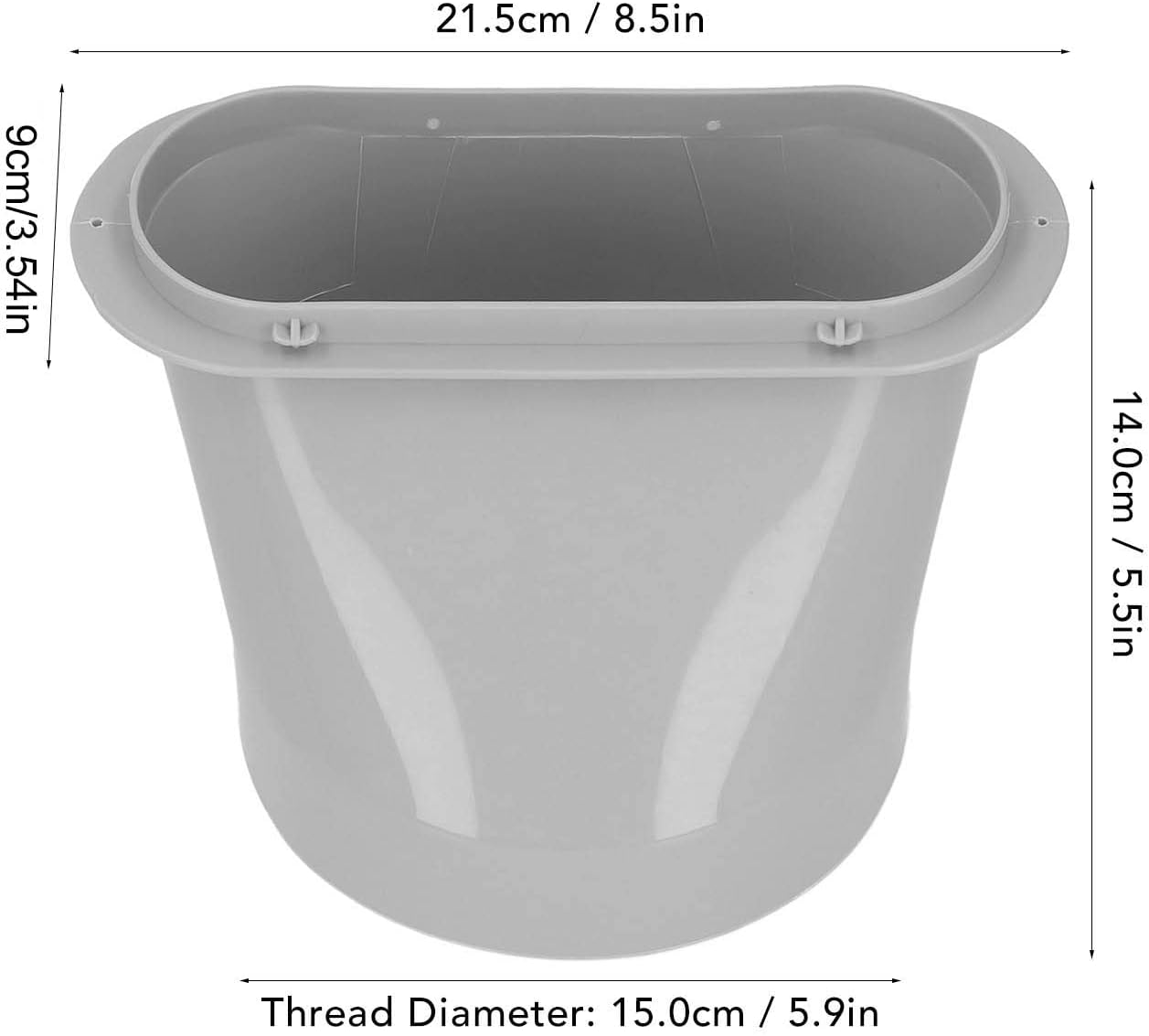 Buachois ABS Flat Mouth Air Conditioner Hose Connector, 5.9" Diameter, 150mm Exhaust Duct Connector, AC Exhaust Pipe Adapter, 1 Pc