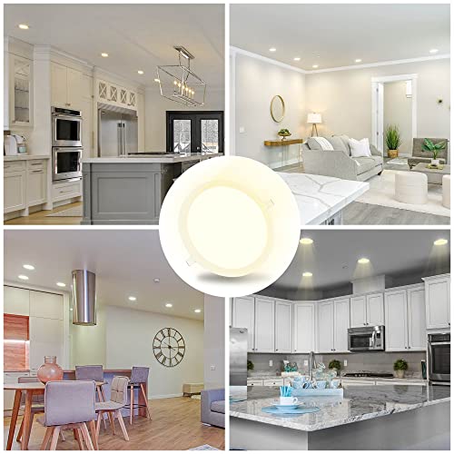 Yescom 7 Inch Led Recessed Light Ceiling Panel 10 Pack 1000Lm Canless Downlight 3000-3500K Warm White 15W Ultra-Thin Wafer Fixtures Lamp Rohs Certified #TOP7