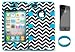 For Apple iPhone 4/4s Chevron Waves Pattern Matte Finish Snap on + Teal Silicone Hybrid Case Cover with Screen Protector and Wristband Exclusively By Wirelessfones TM