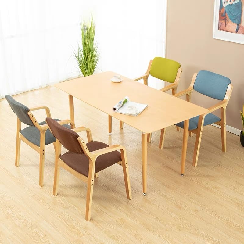 Miniatura 7 de CLATINA Sillas de comedor, sillas de comedor modernas de mediados de siglo, sillas de cocina tapizadas de tela con brazos y patas de madera maciza