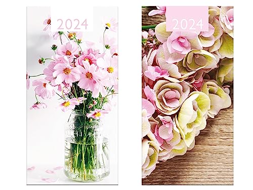 2024 Pocket Diary Hardcover Slimline Planner Week to View Stylish Floral Design