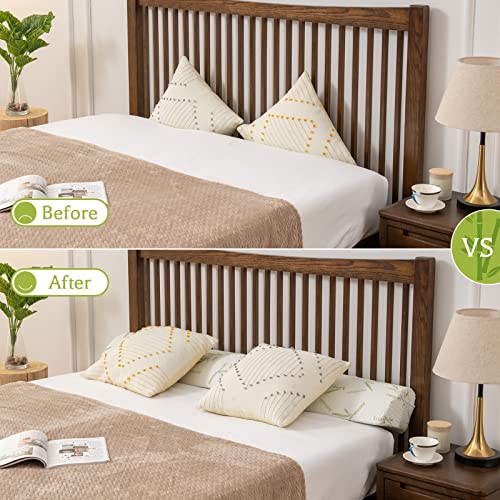 Suchdeco Bed Gap Filler Headboard Pillow With Bamboo Pillowcase King Size (76"X8"X6") Bed Wedge Pillow For Headboard Mattress Wedge Pillow Long Curved Triangle Pillow For Gap 0-5.5" #TOP2