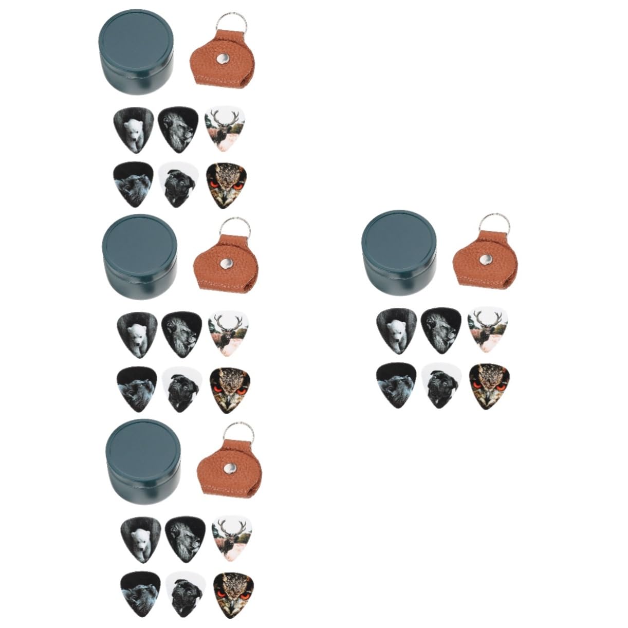 TOYANDONA 4ensembles Médiators De Guitare Créatifs Celluloïd De Animaux Pour Guitare Et Ukulélé Avec Boîte De Rangement Et à Plectres