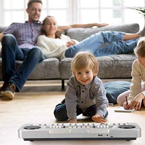 aPerfectLife keyboard piano, 49 Keys Piano Keyboard Multifunction Portable Piano Electronic Keyboard Music Instrument for Kids Early Learning Educational (Silver) - Thumbnail 3
