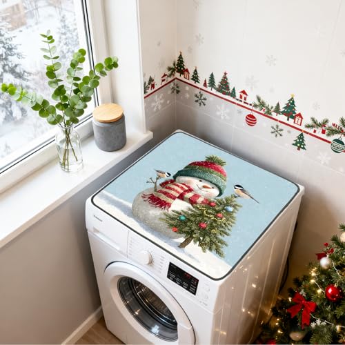 Image of Nuxovilar Non-slip Washer & Dryer Protector, 23.62 inchx19.68 inch Dust-proof Washing Machine Mat, Diatom Mud Polyester Dryer Top Pad for Laundry Room (YTT12861, 1Pcs)
