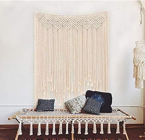 Woven Macrame Wall Hanging Natural Cotton Handmade Woven Tapestry Art Home Decoration 45.3 X 31.5