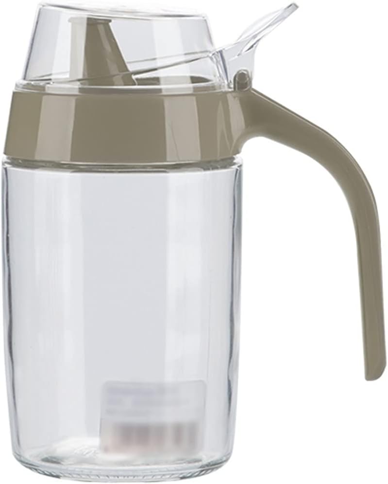 oil bottle Household Oil Dispenser with Handle and Push-on Lid 12.6 oz Glass Oil Bottle Multi-purpose Oiler for Oil, Vinegar, Soy Sauce oil sprayer(Color:B)