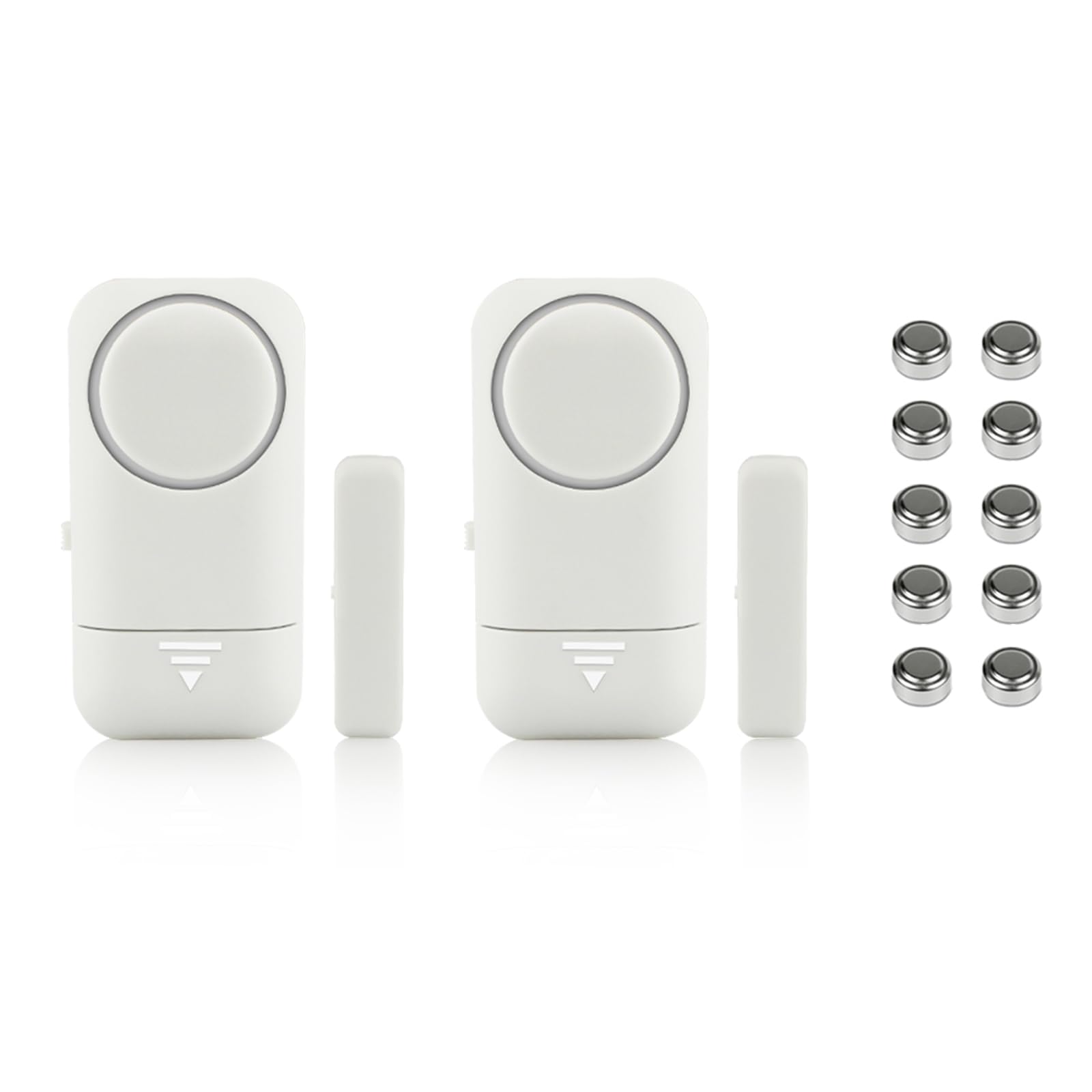 Shackcom 2pcs Alarma para Puertas y Ventanas de 120 dB para casa con Sensor Magnético Inalámbrico para Sistema de Seguridad para el hogar y Seguridad Infantil - Antirrobo Detectores Sirenas con Pilas