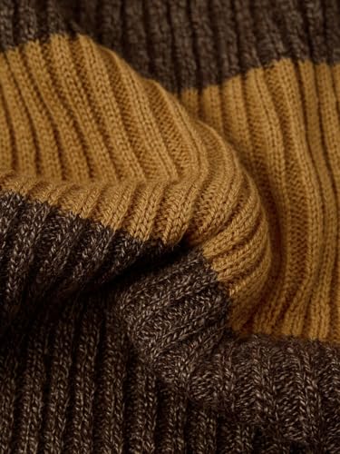 Image of The Souled Store Harry Potter: Lion's House Men and Boys Full Sleeves Crew Neck Striped Acrylic Ribbed Knit Pop-Culture Oversized Pullovers