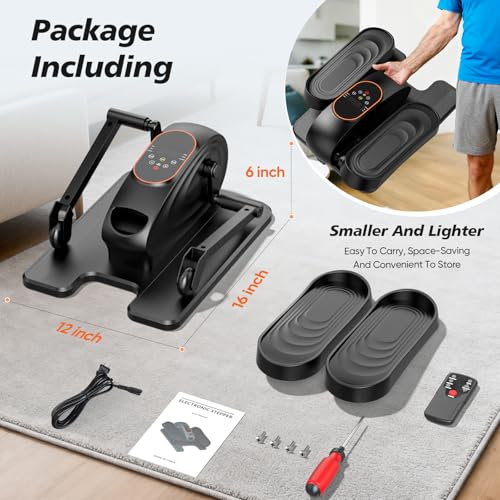 Image of Under Desk Elliptical Machine for Senior, Quiet Motorized Leg Exerciser with Smart Remote, Pedal Exerciser with Adjustable Speeds for Auto /Manual Modes, LCD Monitor, Easy to Use for Home Office