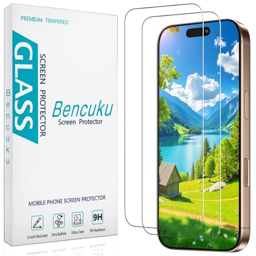 Bencuku 2 Pack Screen Protector for iPhone 17 Tempered Glass