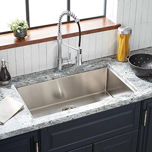 Signature Hardware 448363 Ortega 32" Undermount Single Basin Stainless Steel Kitchen Sink