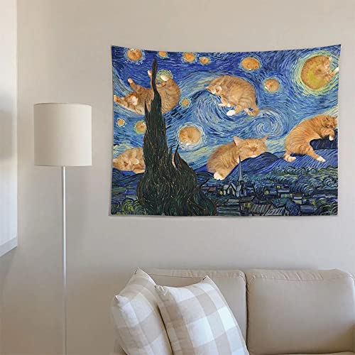 Tenture amusante chat lumière noire cadeau ado original