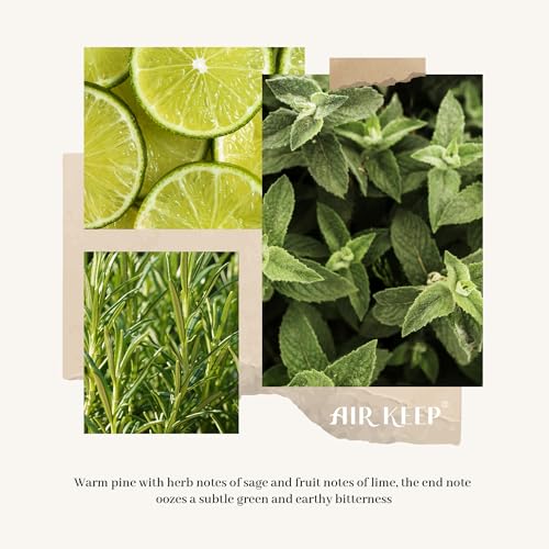 Image of Airkeep Reed Diffuser Set, 3.38 fl oz (100 ml) - Sage Lemon Oil Diffusers with 8 Reed Sticks, Home Fragrance Reed Diffuser for Bathroom Shelf Decor