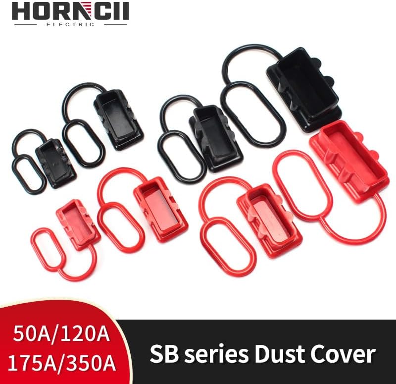 Soft Dust Cover 50A 120A 175A 350A 600V Two-Pole Power Connector Accessories Dust Cap for 2 Pin Battery Connector Rubber Plug - (Color: 350A (Black), Package: 6 pcs)