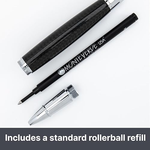 Miniatura 4 de MONTEVERDE USA Super Mega - Bolígrafo roller de fibra de carbonocromo  Exquisito bolígrafo de lujo para hombres y mujeres  Perfecto para oficina,