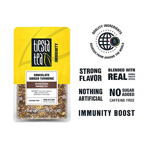 Tiesta Tea - Chocolate Ginger Turmeric Spiced Cocoa Rooibos Tea, 25 Servings, 2 Ounce Pouch, Non-Caffeinated, Loose Leaf Herbal Tea Blend #TOP5